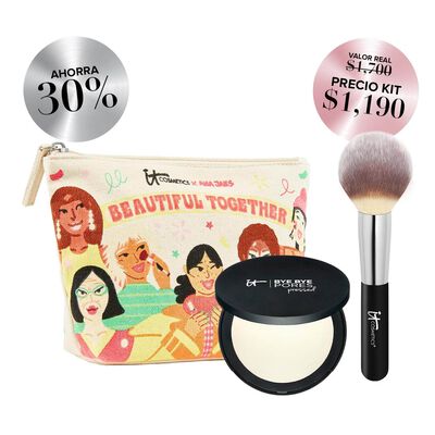 BUNDLE-BYE BYE PORES PRESSED+ WAND BALL POWDER BRUSH #8 (SET DE MAQUILLAJE)